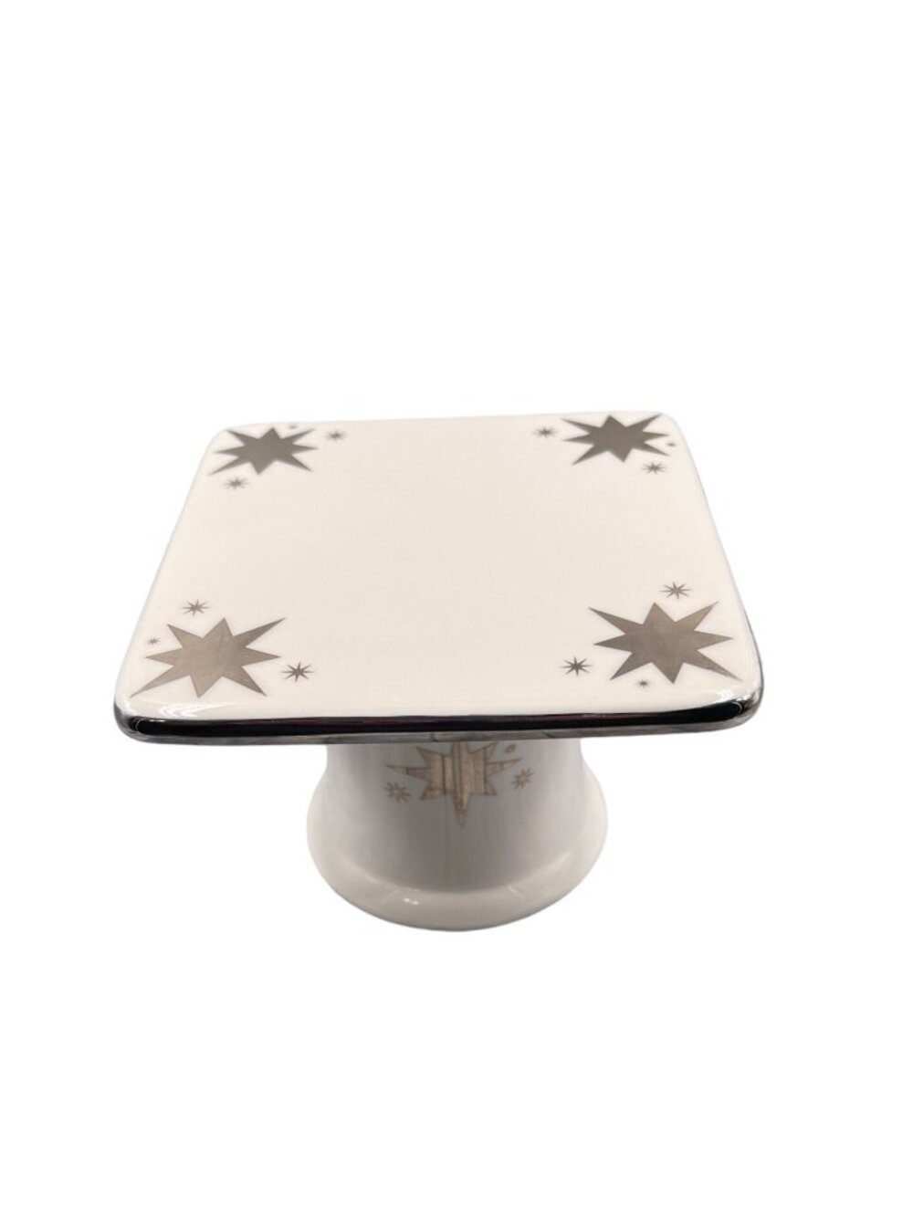 Vintage Bath and Body Works 1999 Pedestal Candle Holder Silver Stars